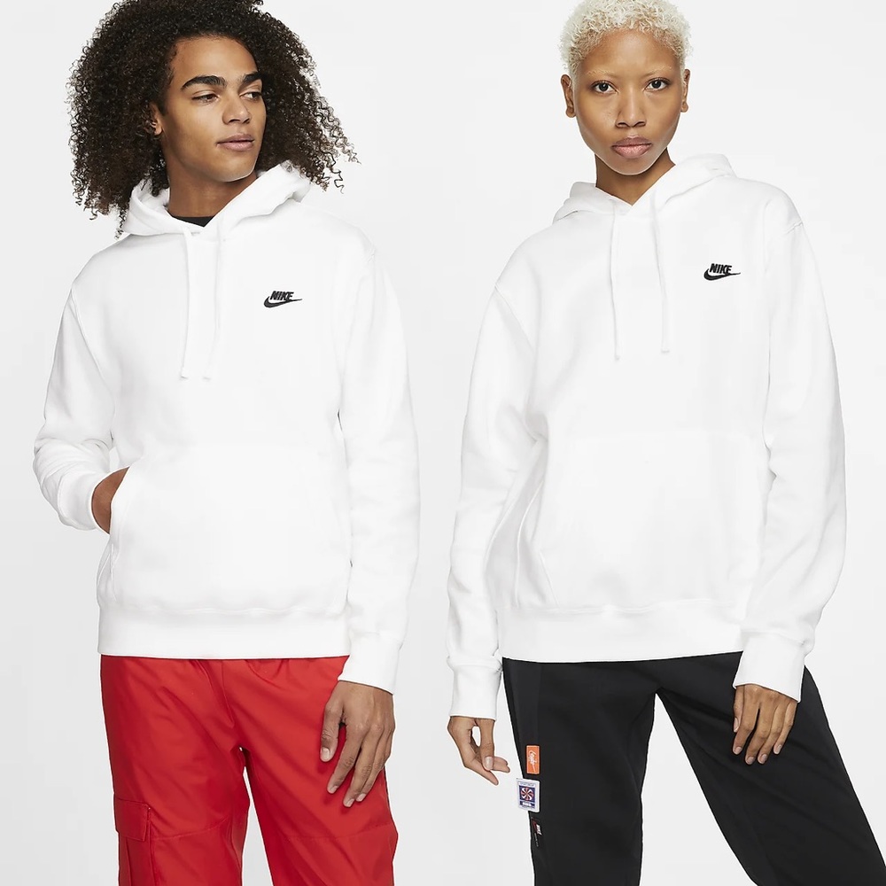 Nike Club Fleece Hoodie, White, size XS